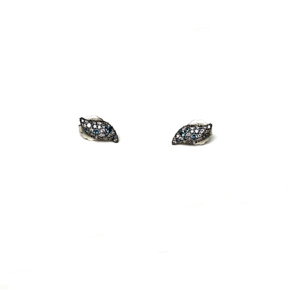 Authentic David Yurman Hampton Sterling Silver Sapphire Earrings
